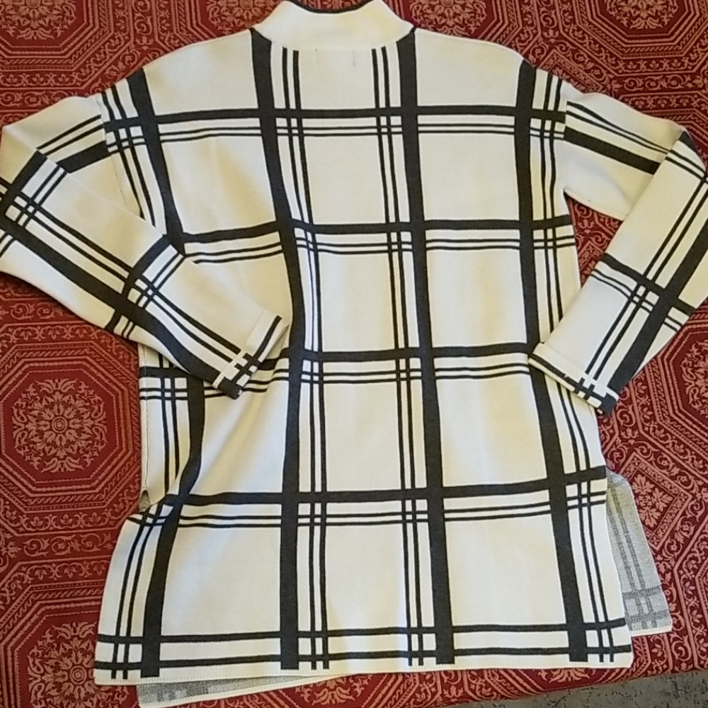 TOPSHOP ivory/grey checkered top - Picture 5 of 5